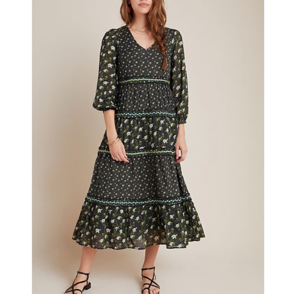 Anthropologie tiered maxi dress